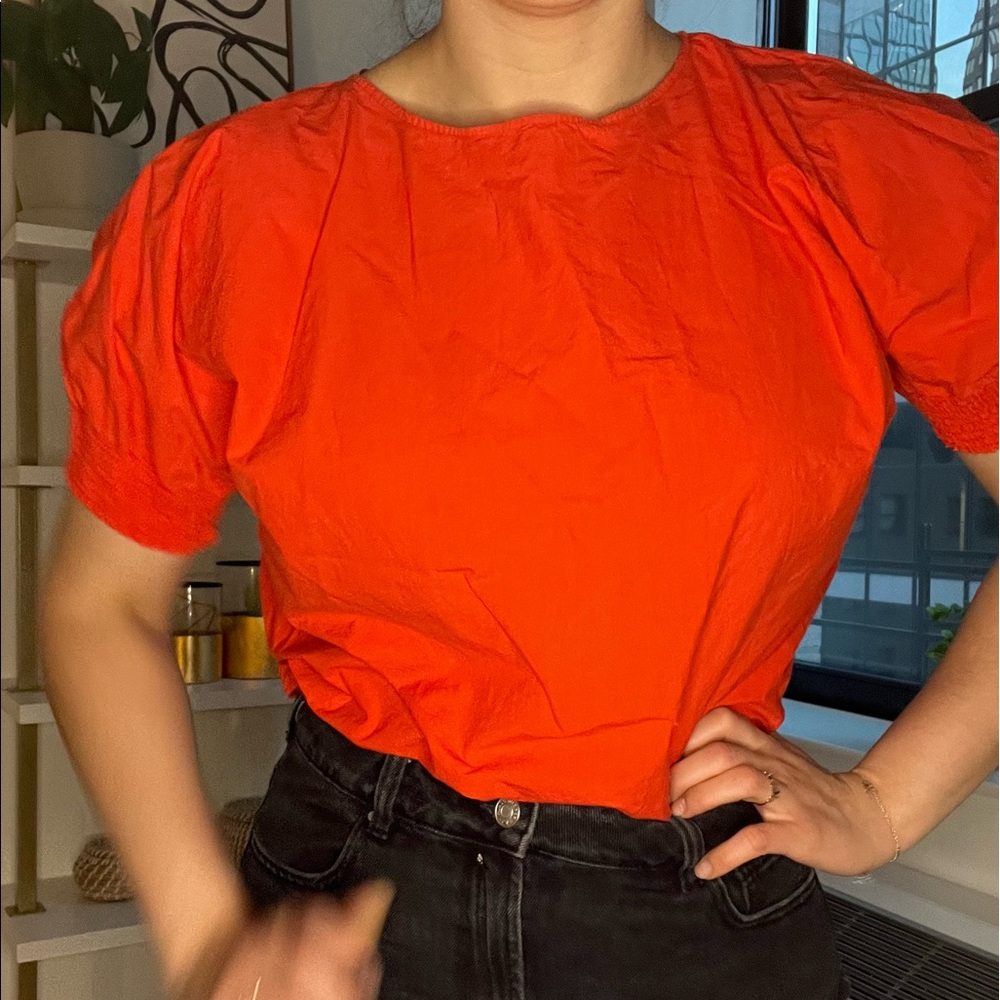Zara red-orange blouse